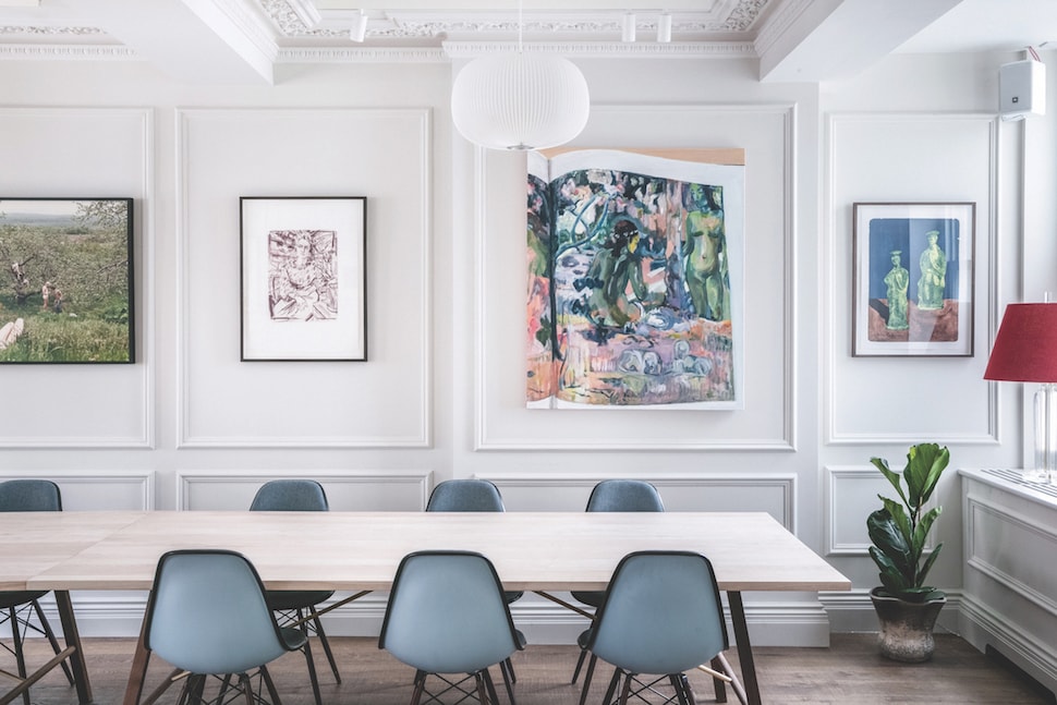 Bright walls and colourful art at AllBright Mayfair private members’ club