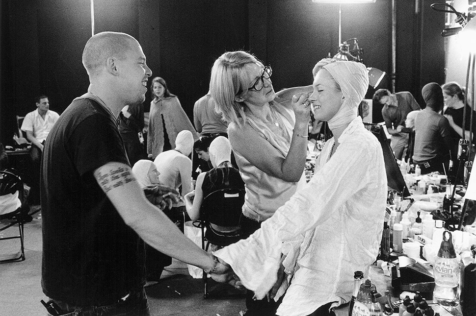 Makeup artist Val Garland Backstage with Lee Alexander McQueen and Kate Moss | The Glossary