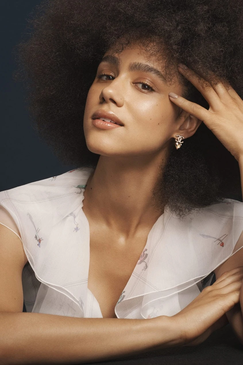 Nathalie Emmanuel models the latest Chanel AW19 Clean Skin beauty look for The Glossary