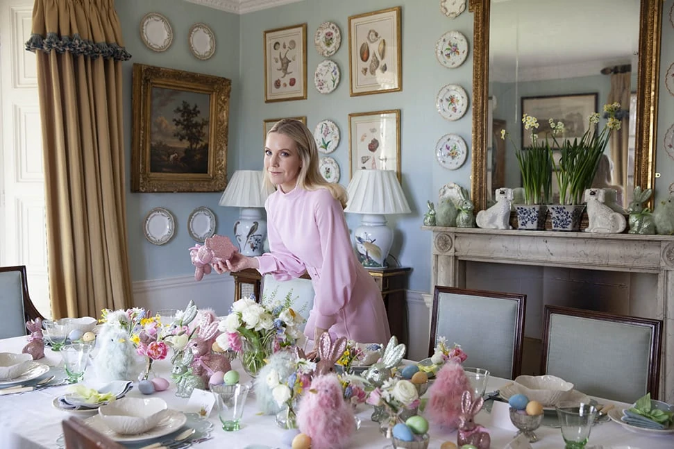 Alice Naylor-Leyland Laying Her Easter Table At Home At Stibbington