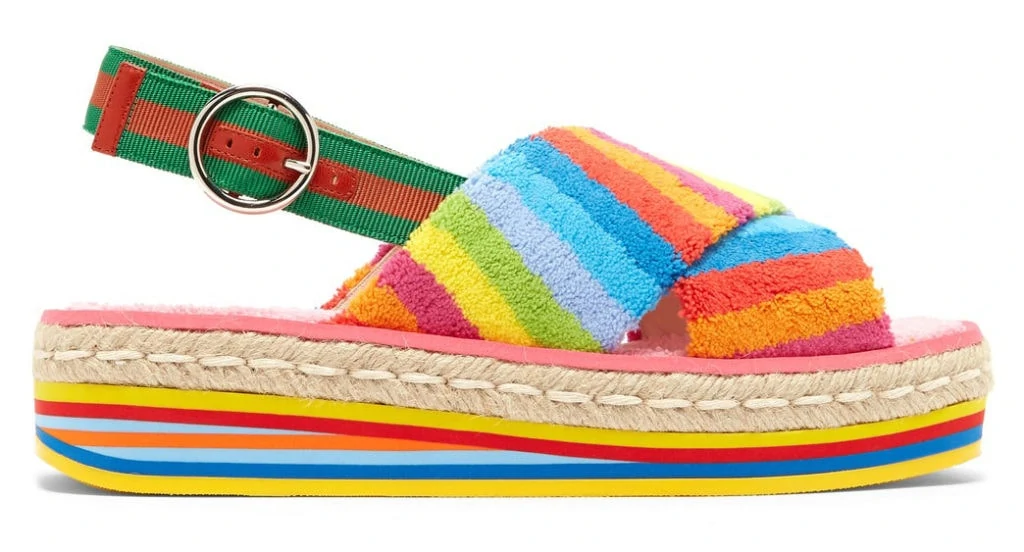 Gucci Rainbow Flatform Sandals