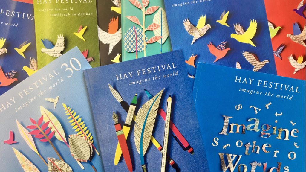 Flyers from the Hay Festival, which this year is going virtual