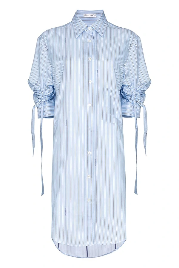 Jw Anderson Pinstriped Buttoned Shirt Dress