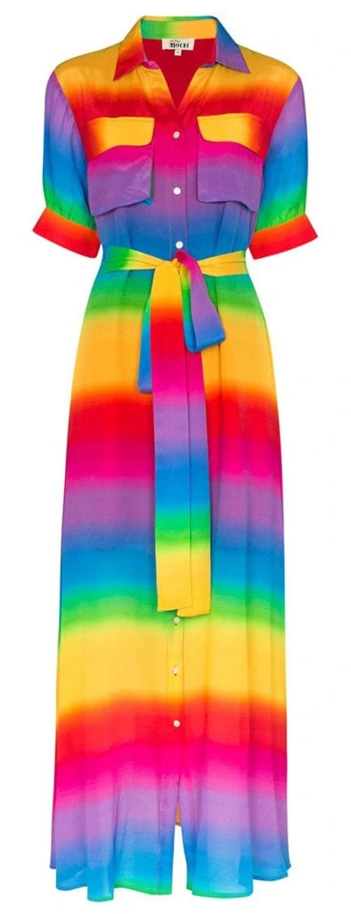All Things Moochi Rainbow Stripe Maxi Dress