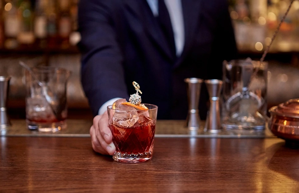 The Boulevardier Cocktail At The Ned, A Take On The Classic Negroni