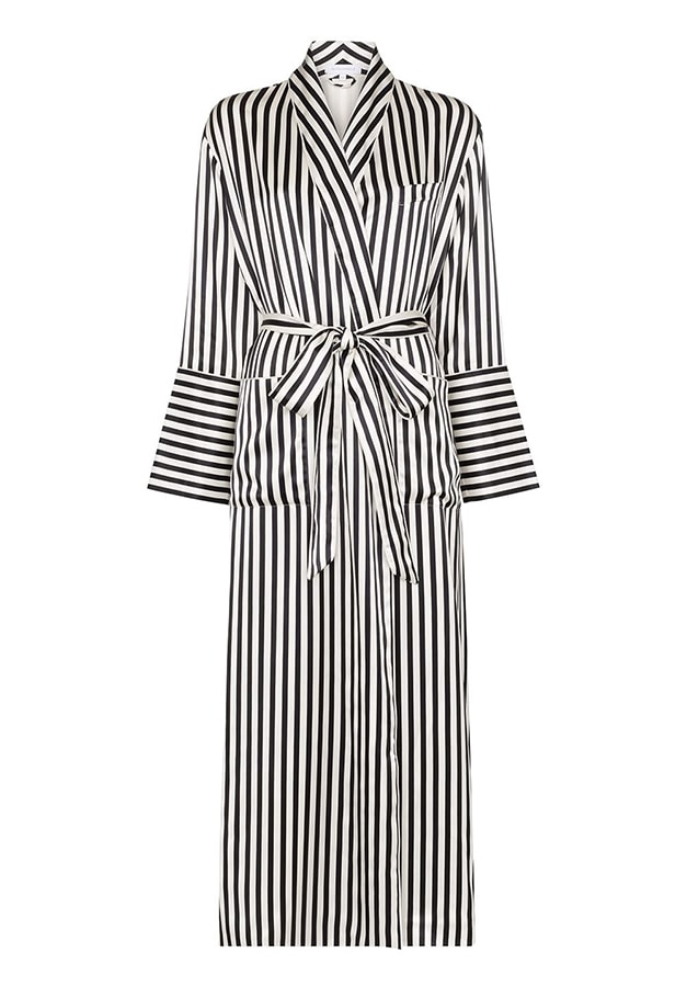 Last-minute luxury gifts to buy loved ones (and yourself) this Christmas Olivia von Halle Capability striped silk dressing robe 790 FAR
