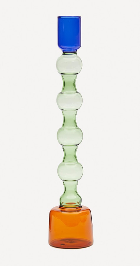 The most stylish tapered candles and candle holders to light up your home Klevering Large Tricolour Glass Candle Holder