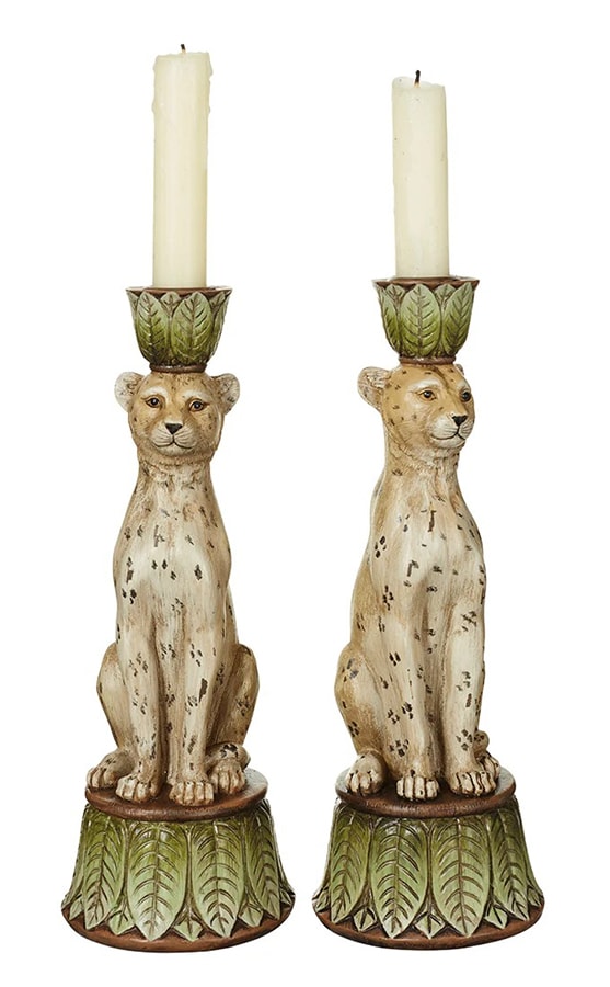 The most stylish tapered candles and candle holders to light up your home Lakadema Leopard Candle Holders