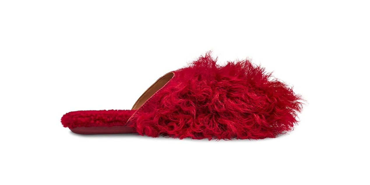 The new fashion collaborations we're excited to shop this spring UGGxMollyGoddard slipper deep red