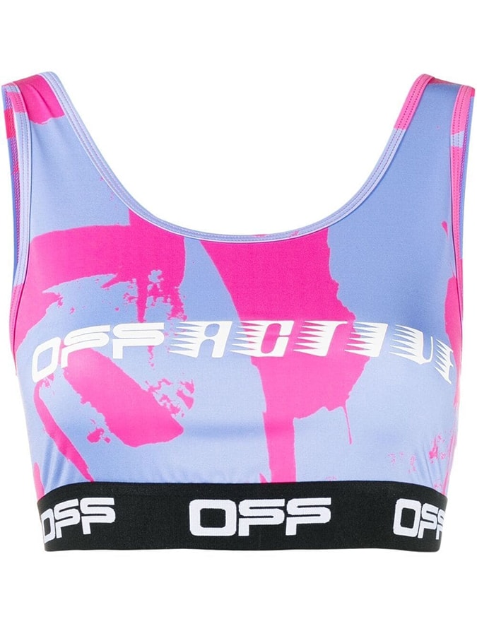 The most covetable new fashion collections launching this April off white logo print sports bra item