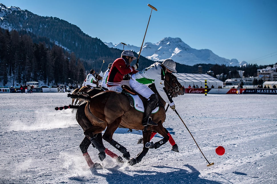 Dubbed the chicest resort in the world, the famed ski spot St Moritz in Switzerland hosts the annual snow polo World Cup every winter