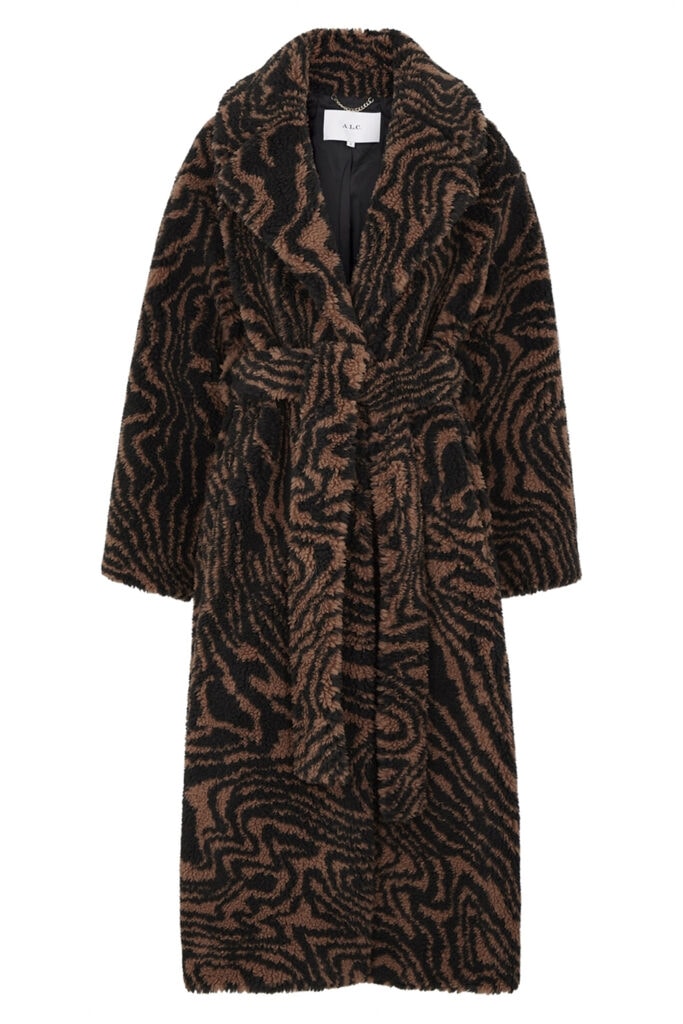 25 fashion editor approved new coats to invest in this season A.L.C. Anderson printed faux fur coat 585 HN