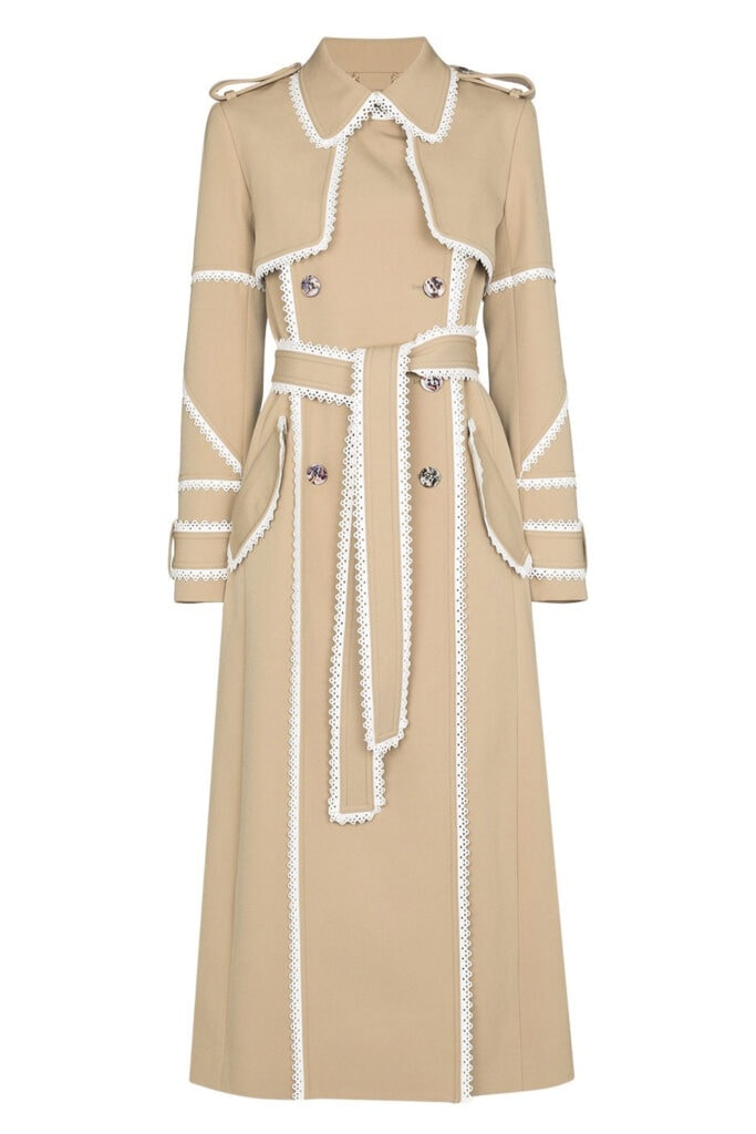25 fashion editor approved new coats to invest in this season Chloé scallop trim belted trench coat 5705 FAR