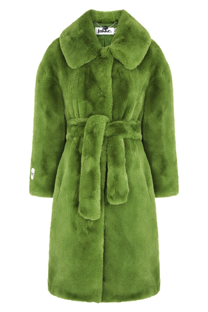 25 fashion editor approved new coats to invest in this season JAKKE Katrina green belted faux fur coat260 HARVET NICS
