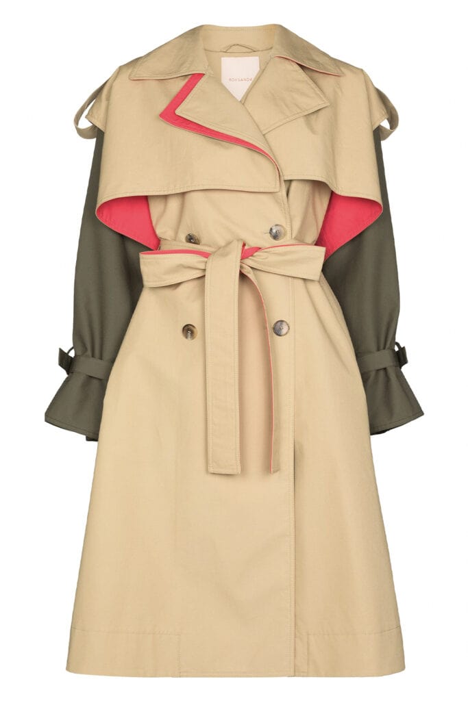 25 fashion editor approved new coats to invest in this season Roksanda Azuma Colour Block Cotton Trench Coat 1795 BROWNS