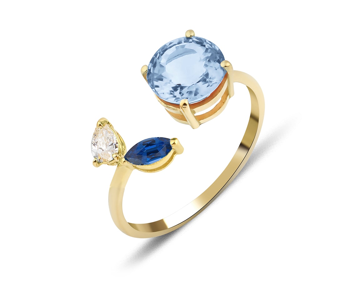 March birthstone: Exquisite aquamarine jewellery to shine in this spring gfg jewellery artisia leaf ring aqua March Birthstone