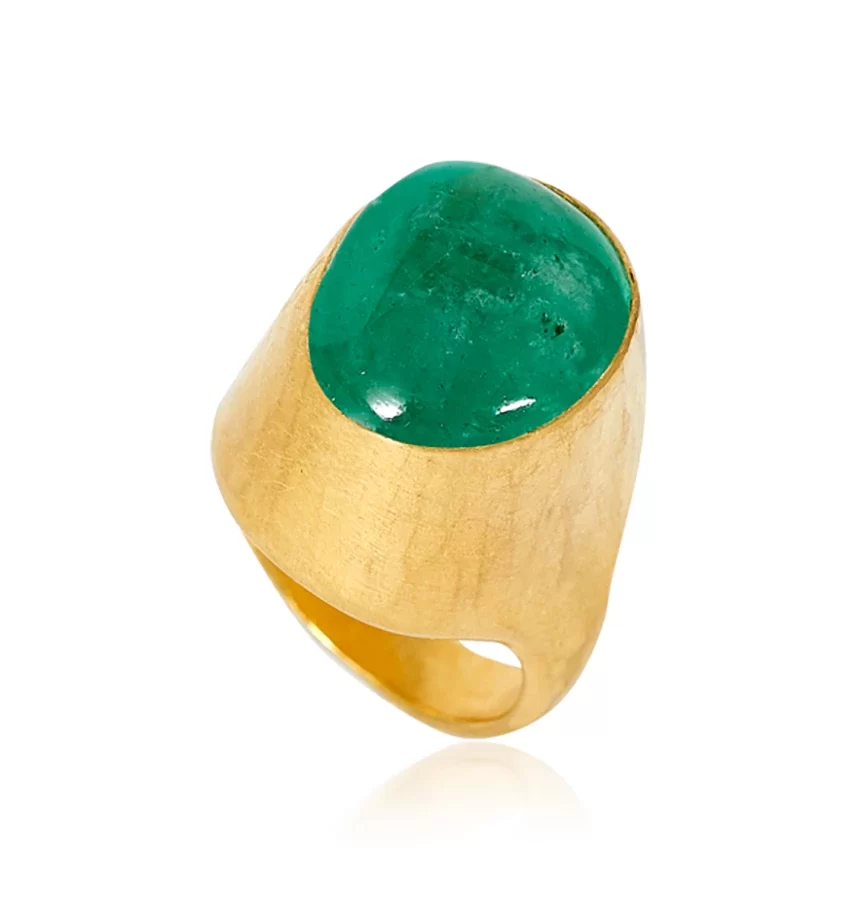 Pippa Small Tibetan Emerald Ring