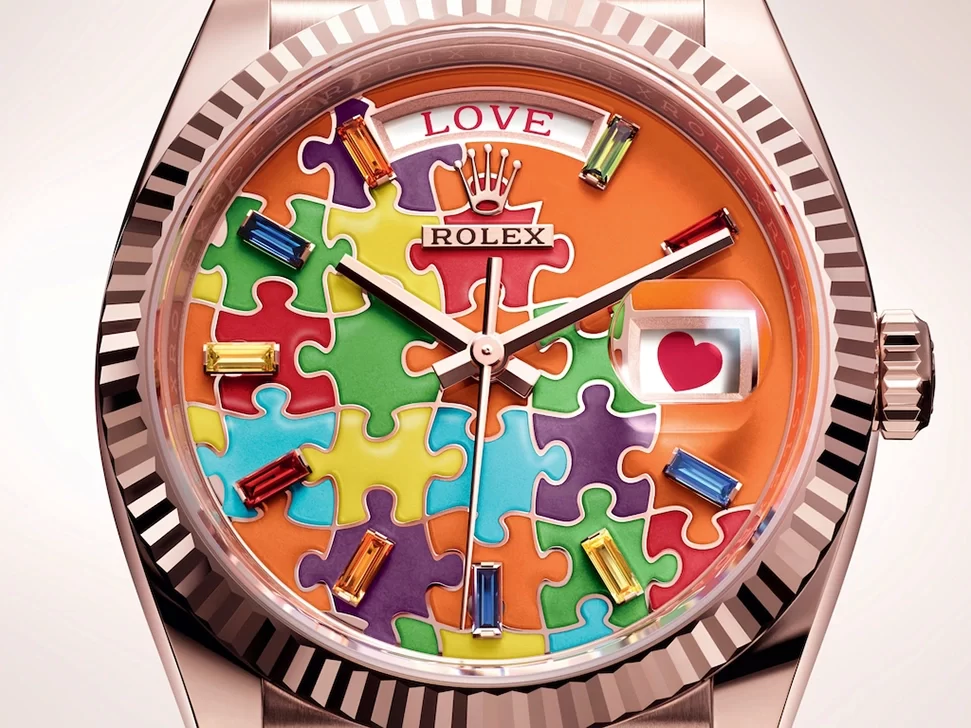 GOOD LUCK Spinning Pretty Colorful Crystals Watches Women Leather